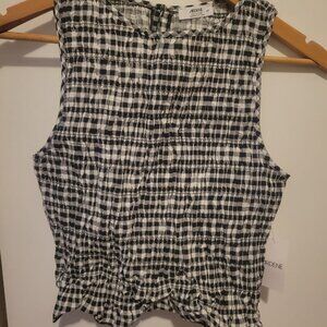 Ardene shirred gingham top size small